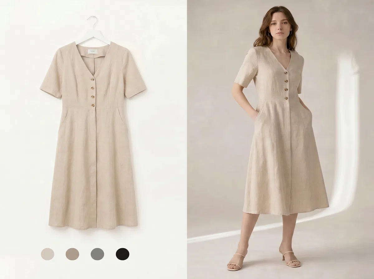 Model try-on image generated by KOOZEE AI