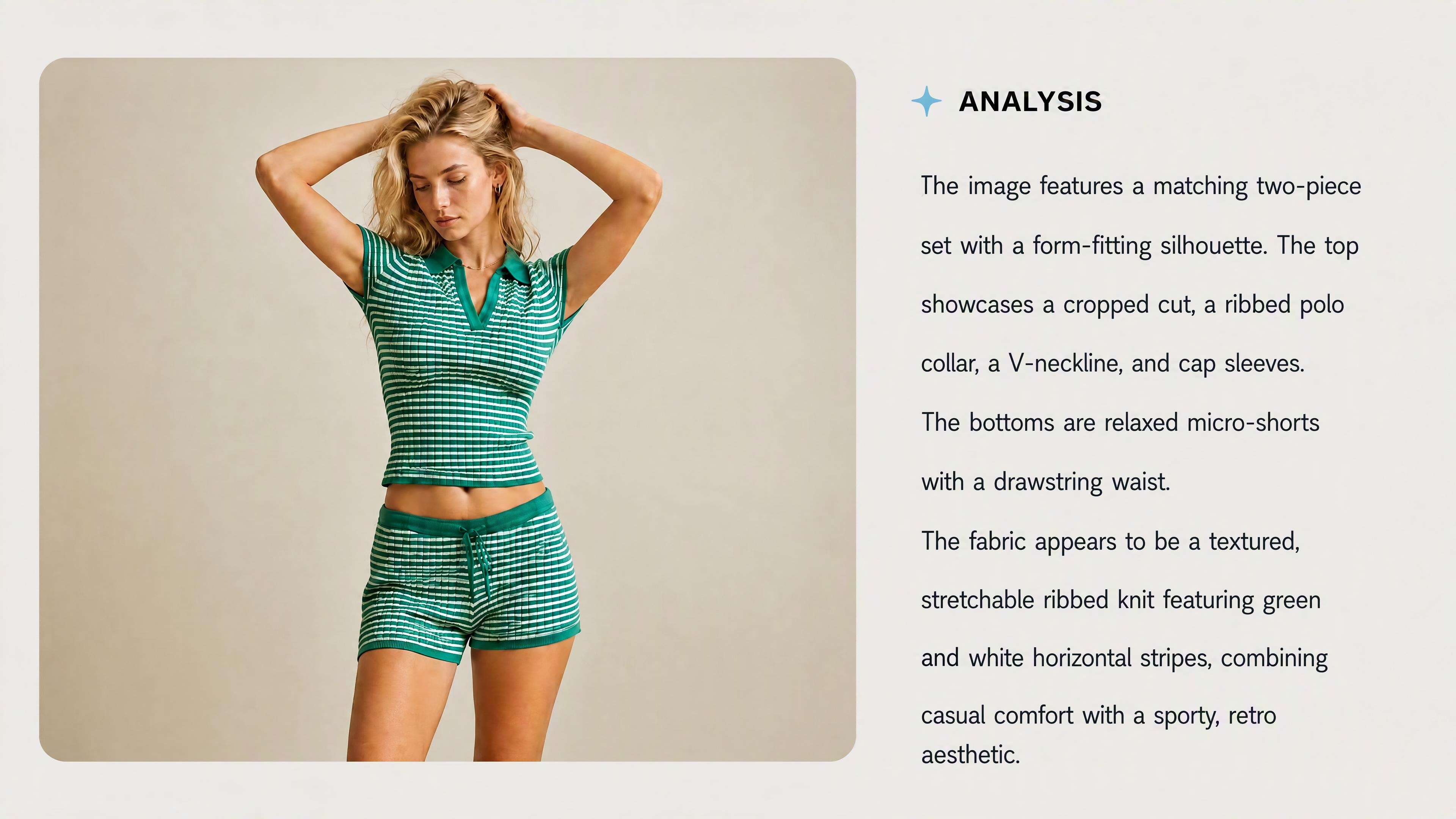 Koozee AI 服装图片分析界面解析服装款式细节