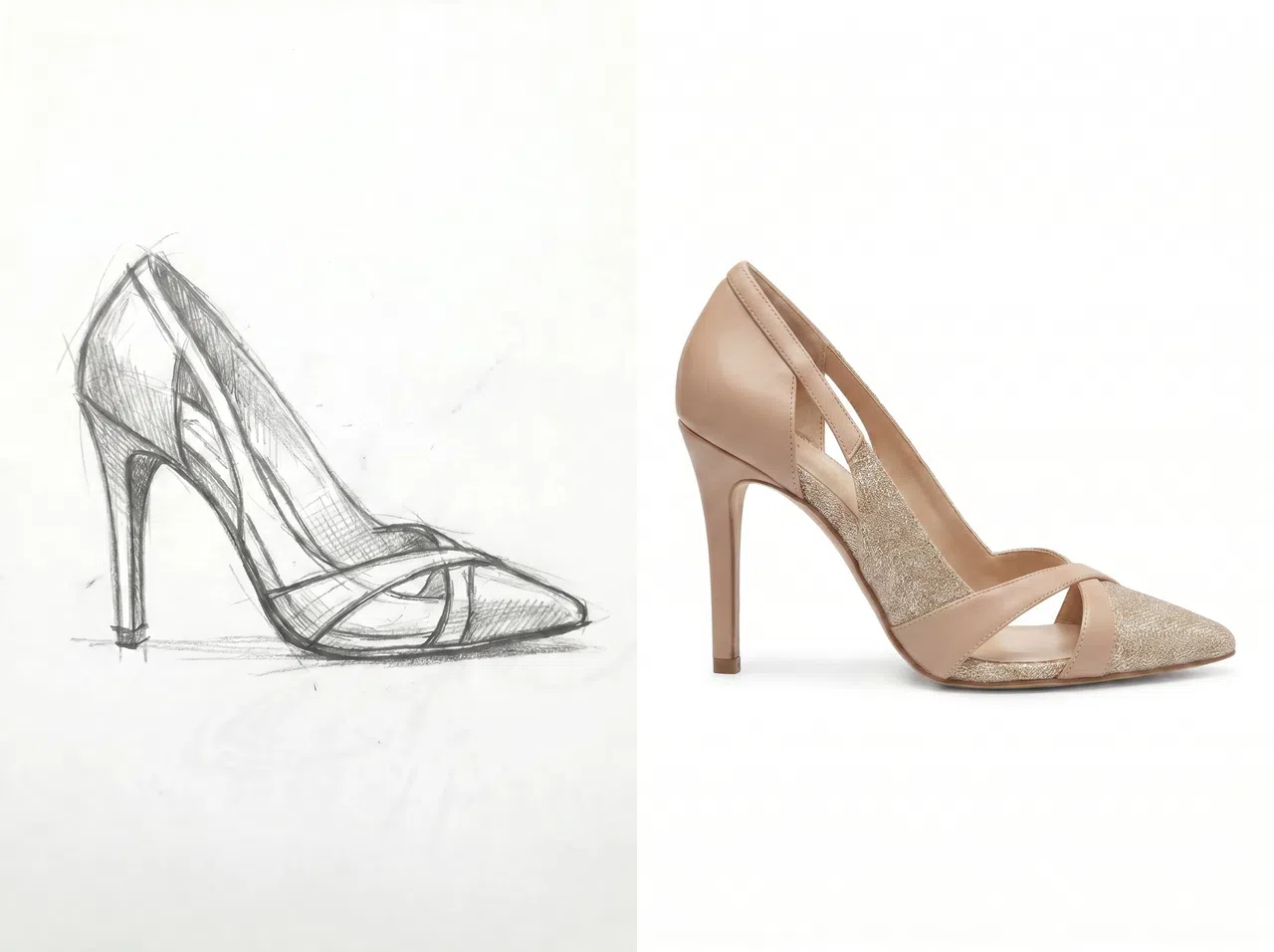 Shoe factory using KOOZEE to turn a client's shoe sketch into a realistic image