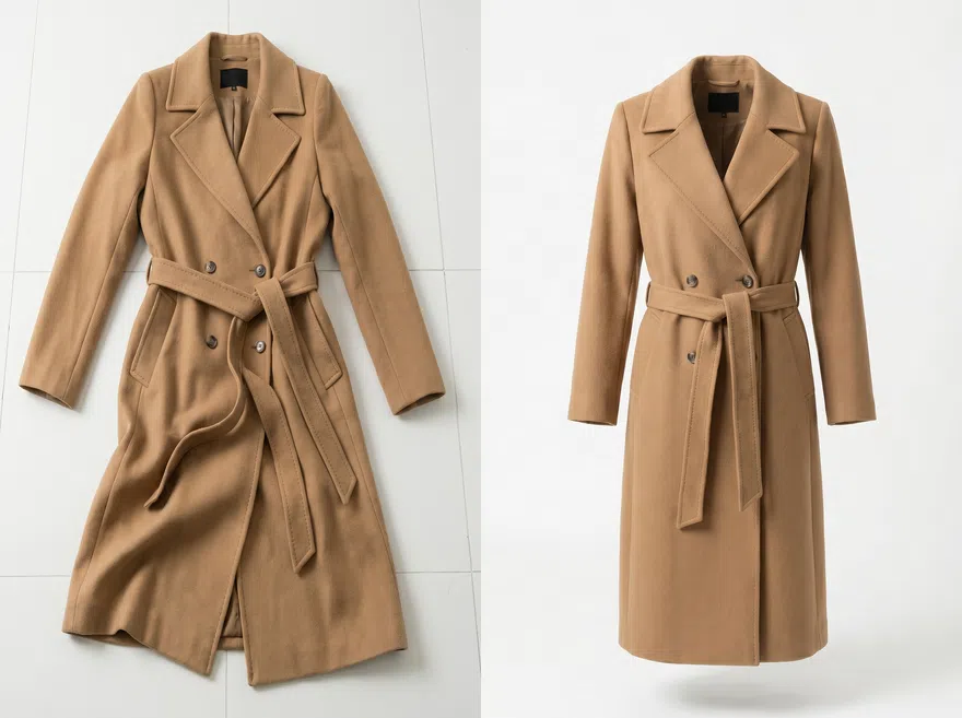KOOZEE AI ghost mannequin generator turns a flat clothing photo into a ghost mannequin product image