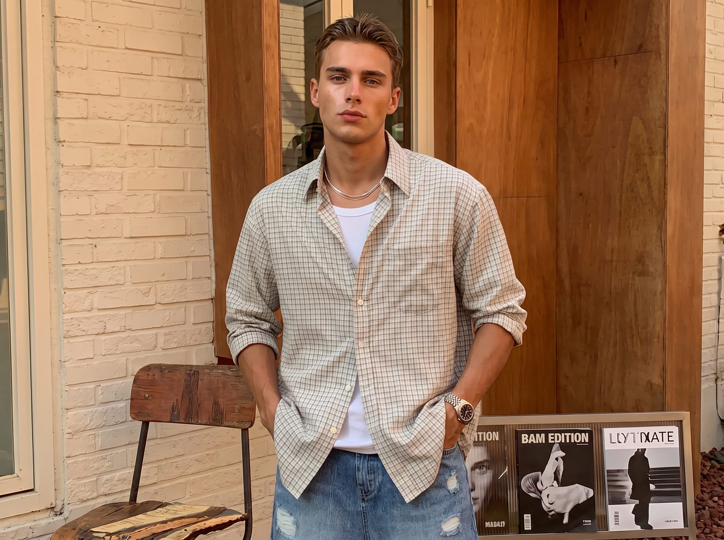 Foto de ropa con arrugas antes de usar el eliminador de arrugas con IA
