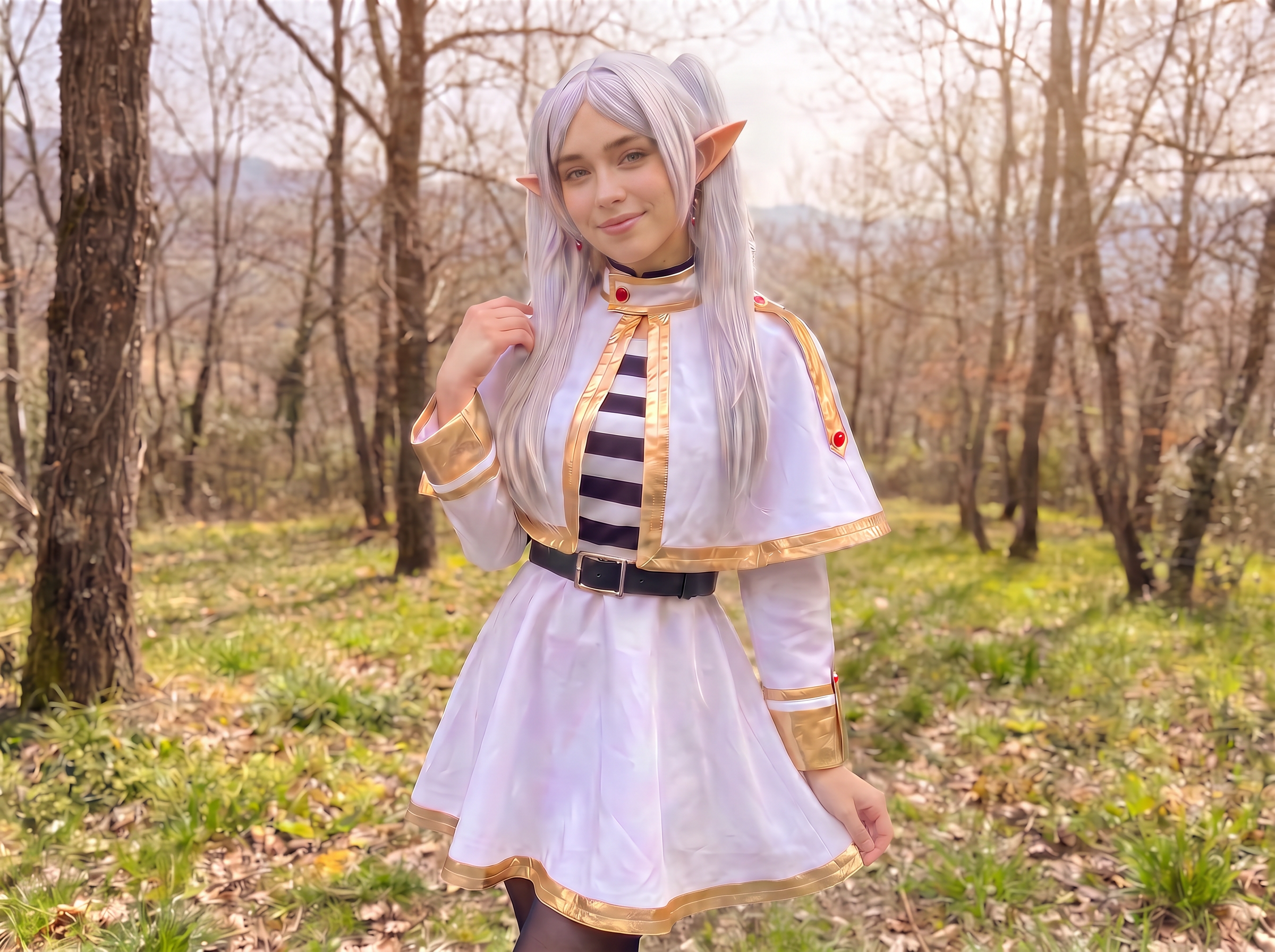 Comparación de antes y después de prueba de ropa cosplay con IA