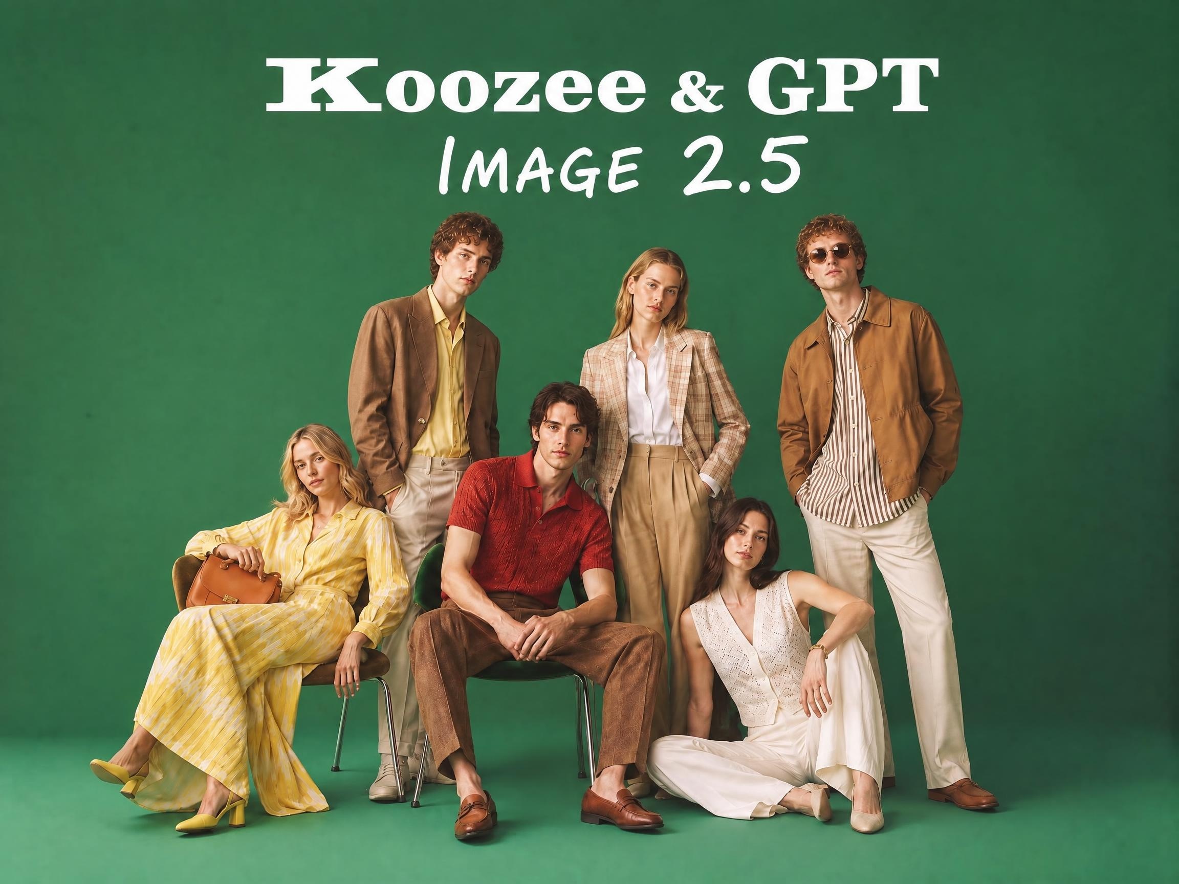 Koozee GPT Image 2.5 生成的服装品牌宣传海报