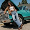 Denim outfit try-on image created with Koozee