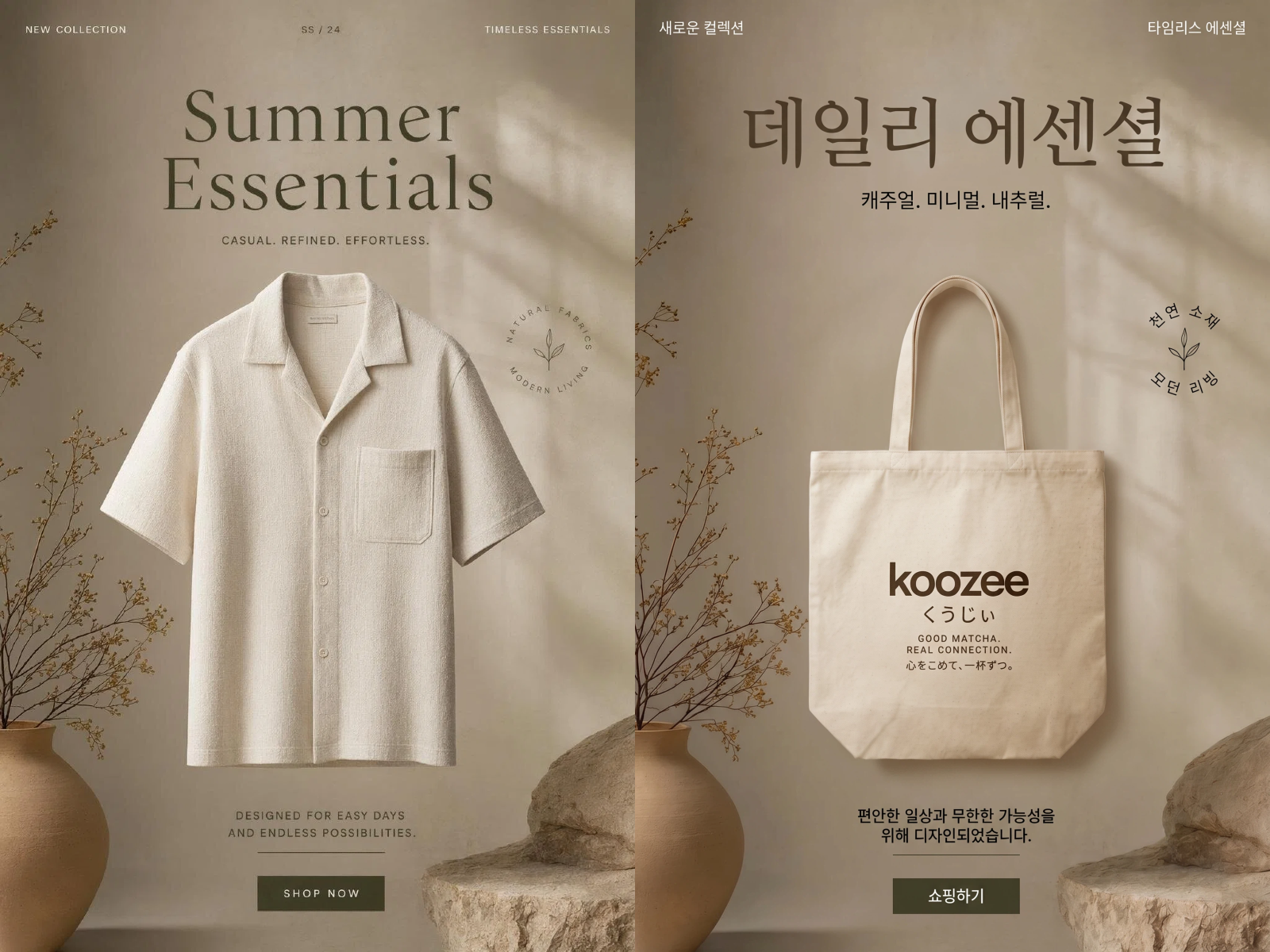KOOZEE AI-generated fashion apparel and tote bag poster pictures