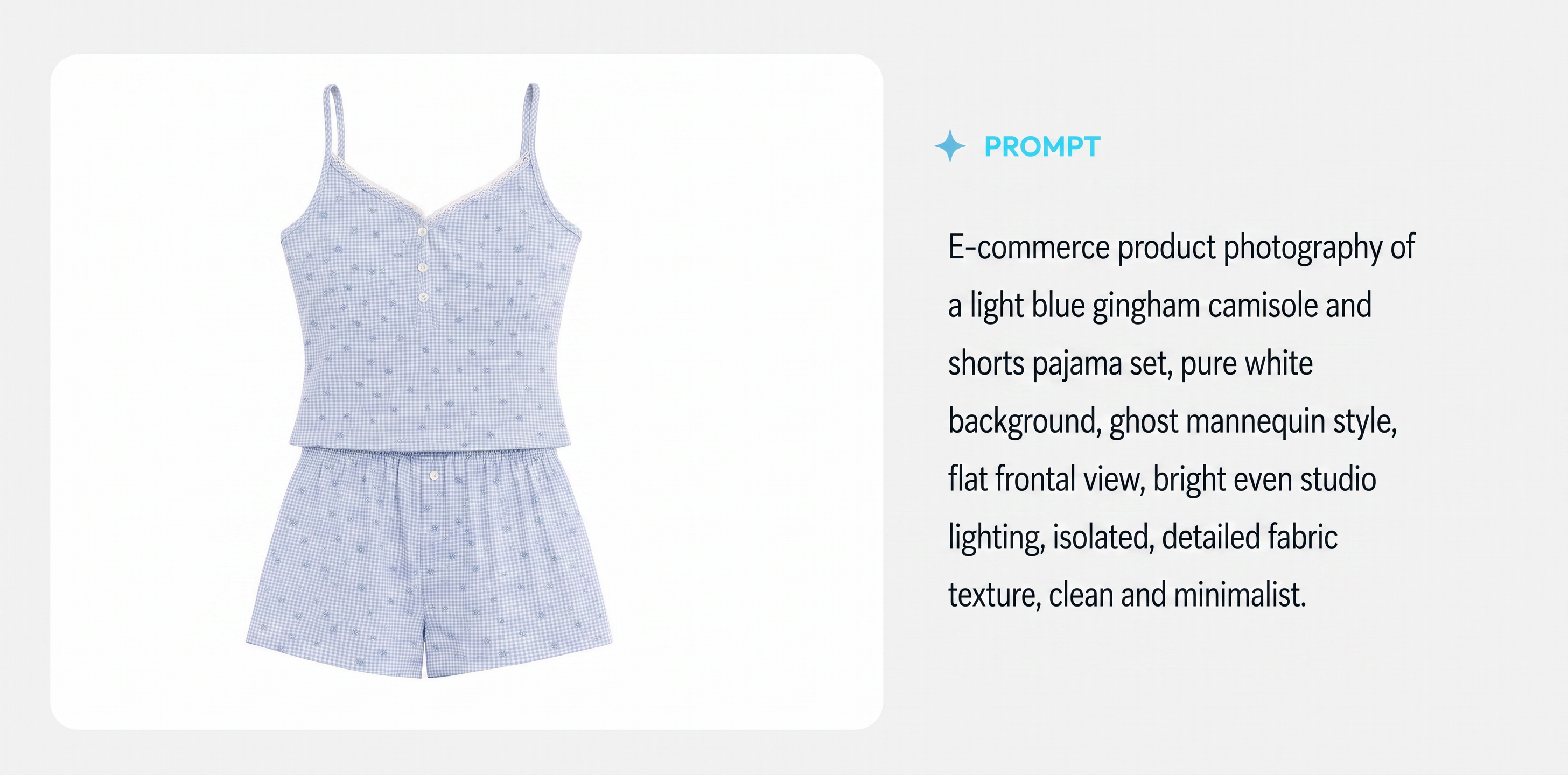 Image to prompt extracting details from a pajama reference image