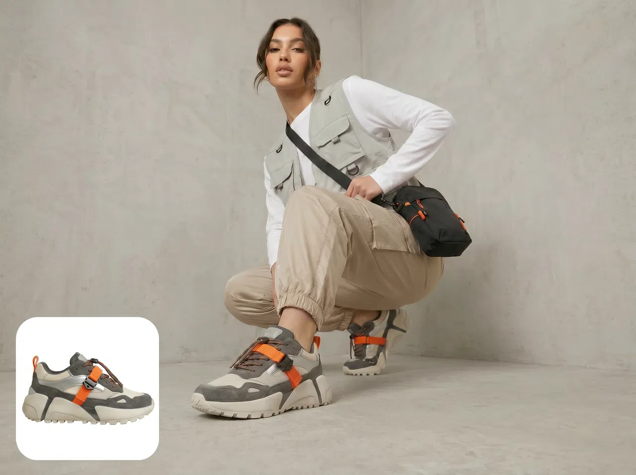 KOOZEE generates on-foot product images for footwear e-commerce listings