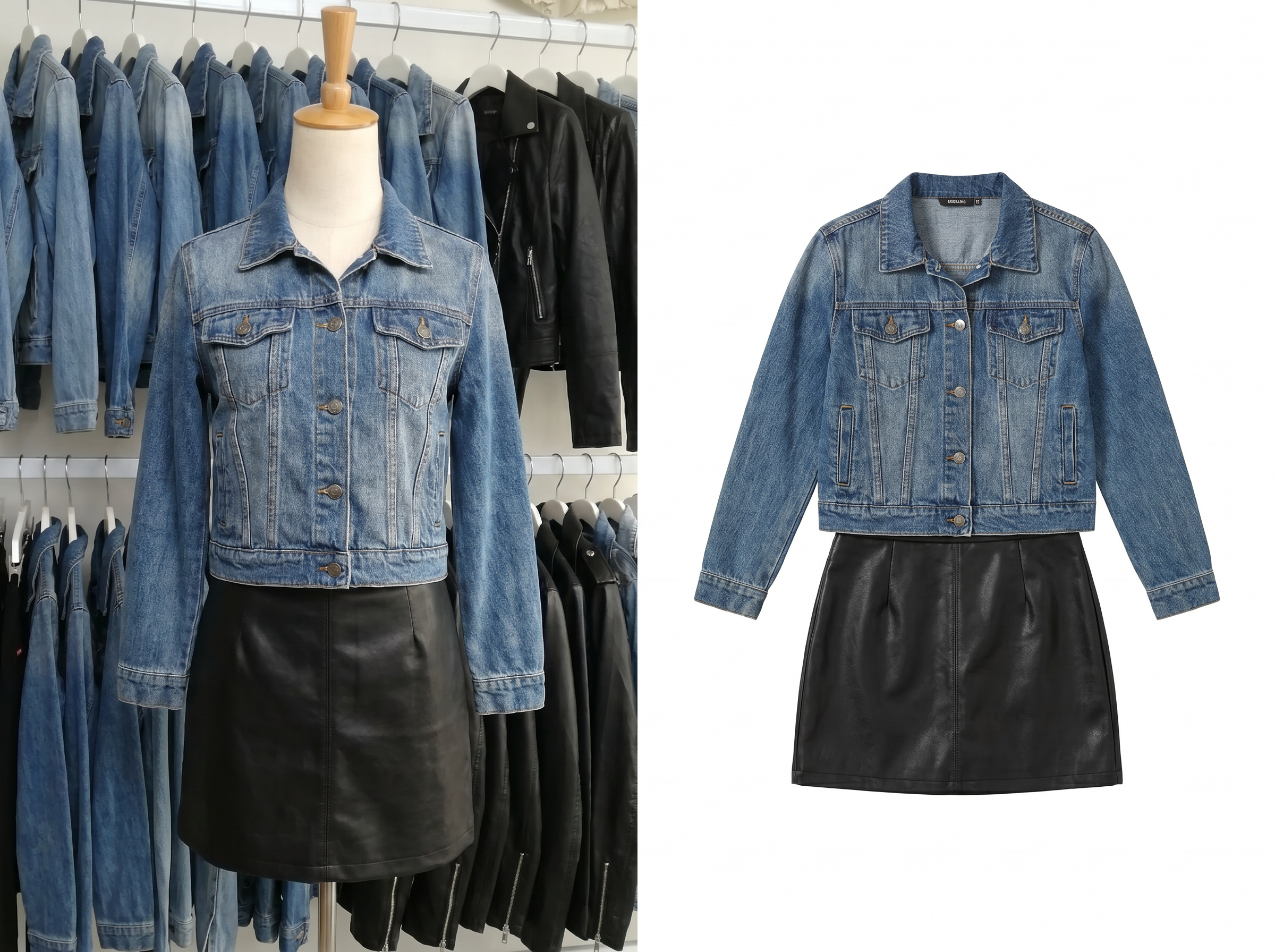 KOOZEE converts a clothing photo with a complex background into a clean pure white background product image