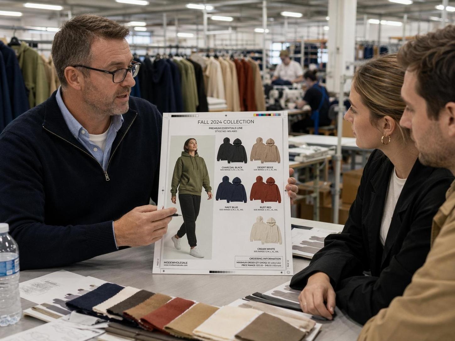 Catálogo de ropa al por mayor con variantes de color generadas por IA utilizando una sola foto de muestra.