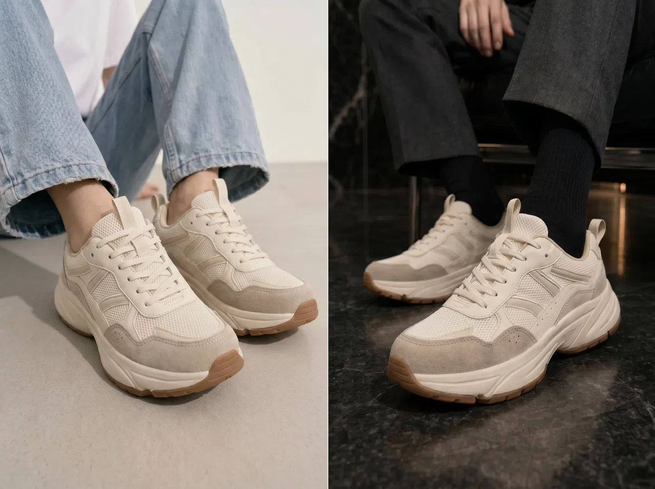 KOOZEE generates multiple shoe try-on ad creatives from a single product photo