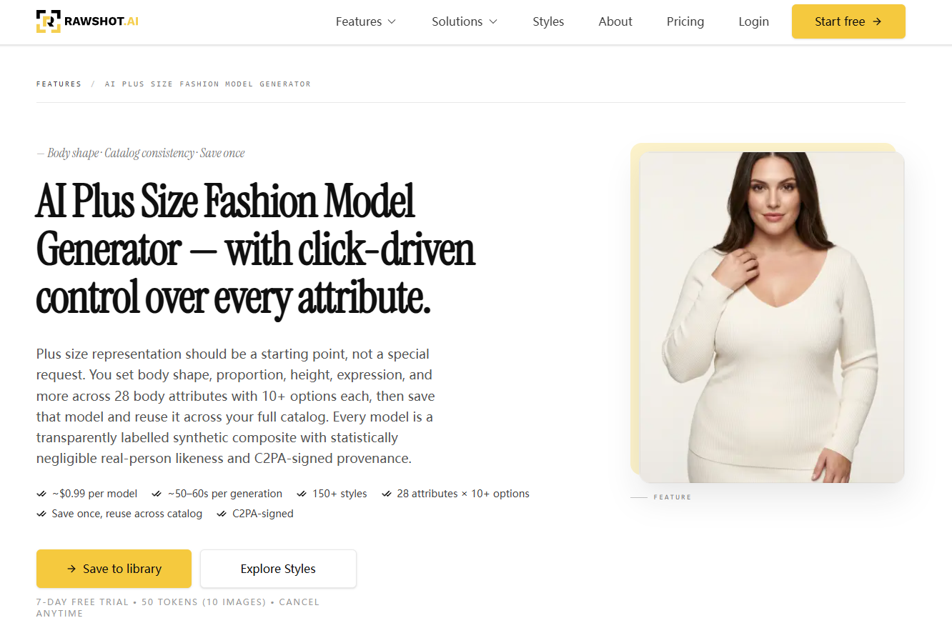 Best Plus Size AI Model Generator - Rawshot.ai