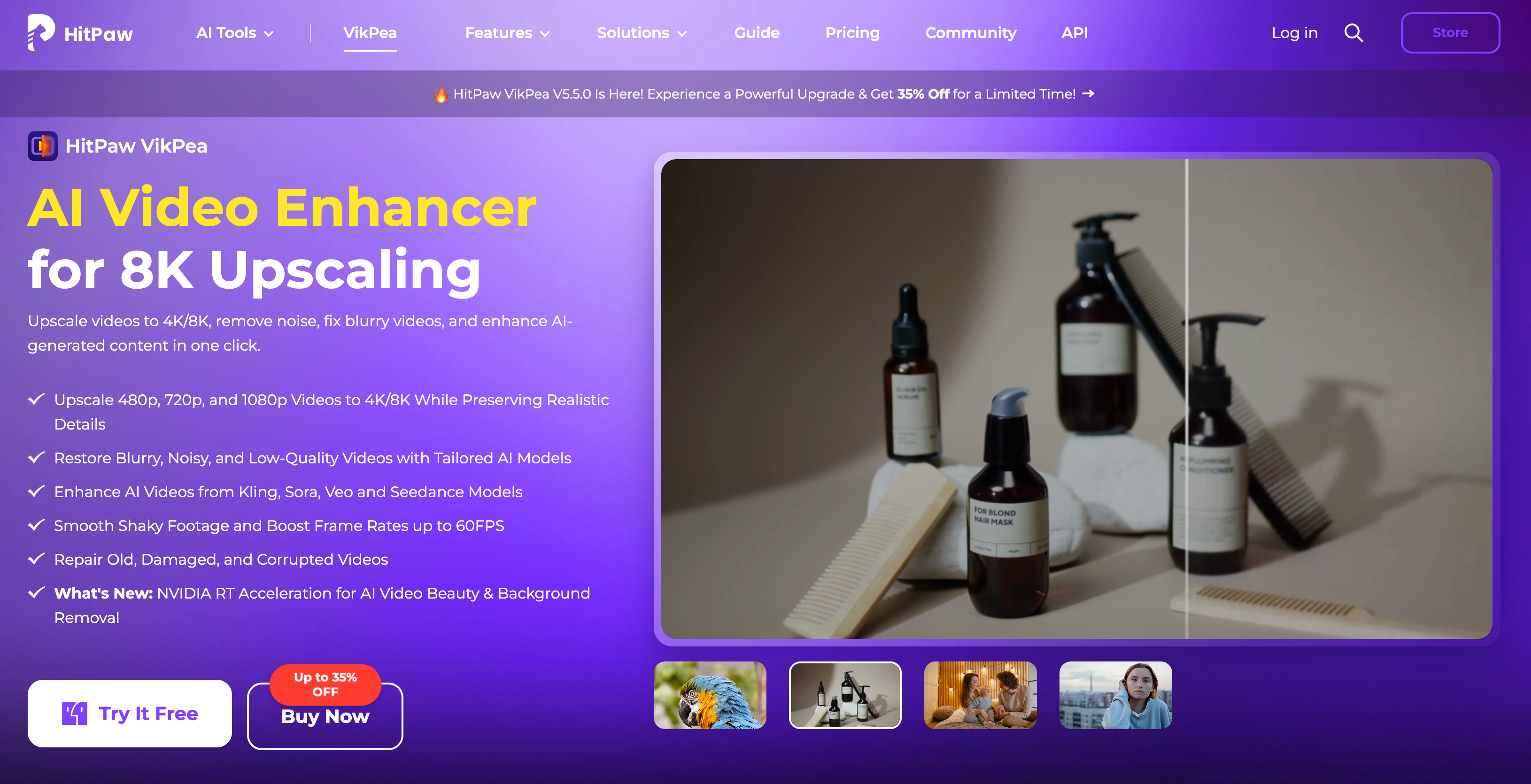HitPaw VikPea AI video enhancer for blurry and low-quality ecommerce footage