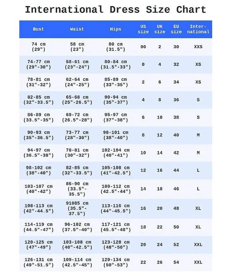 International Dress Size