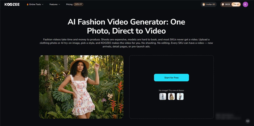Koozee AI Fashion Video Generator