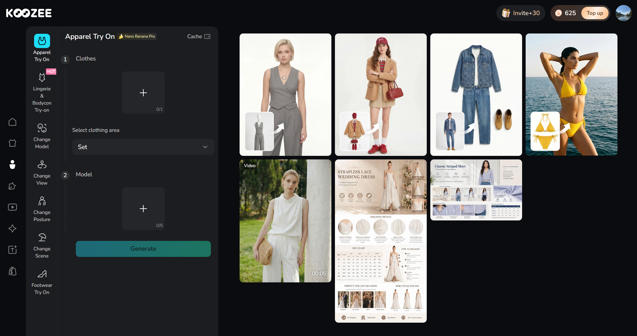 Koozee Flat Lay to Model AI