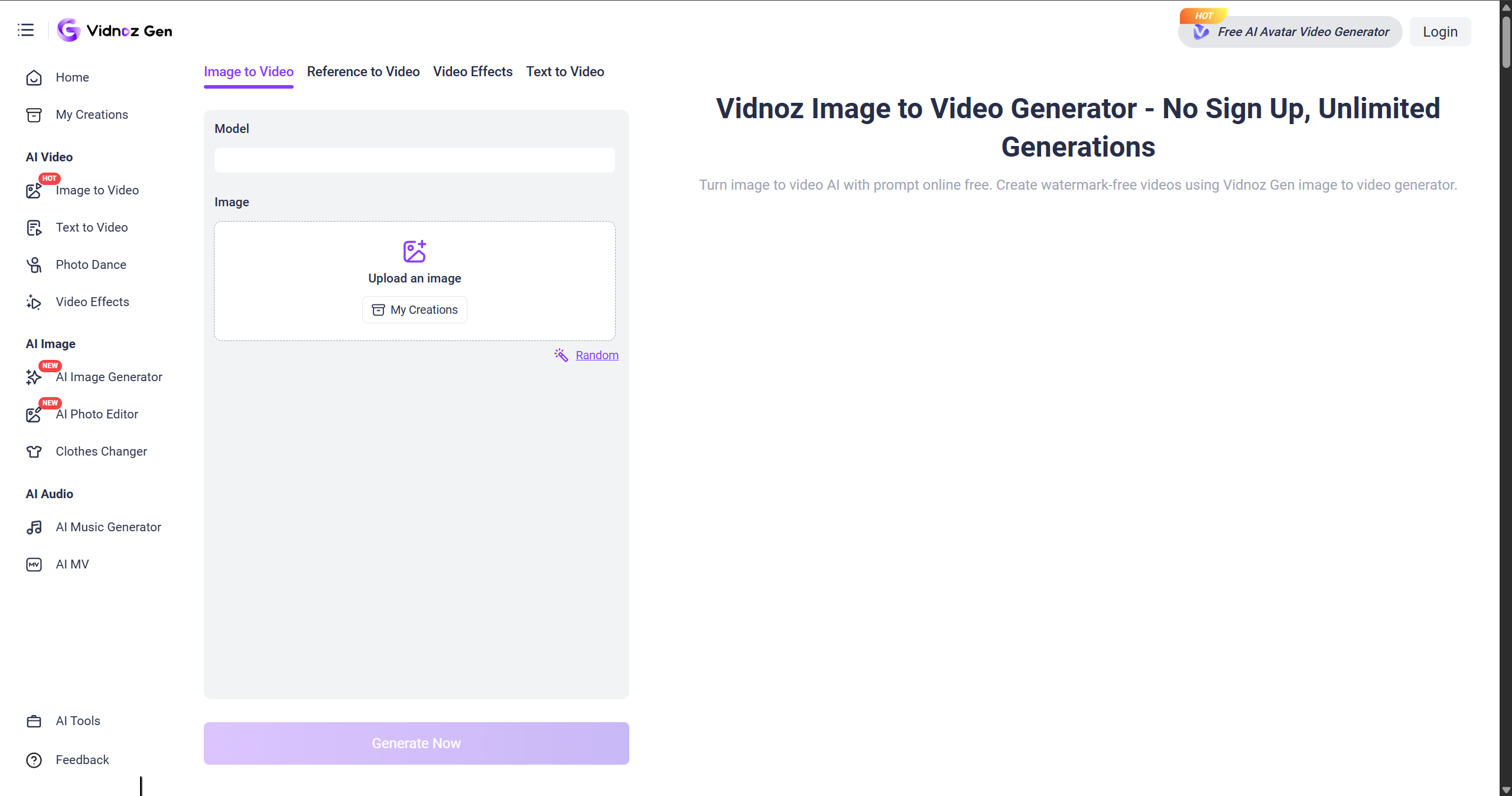 Vidnoz AI for Walking Video Generation