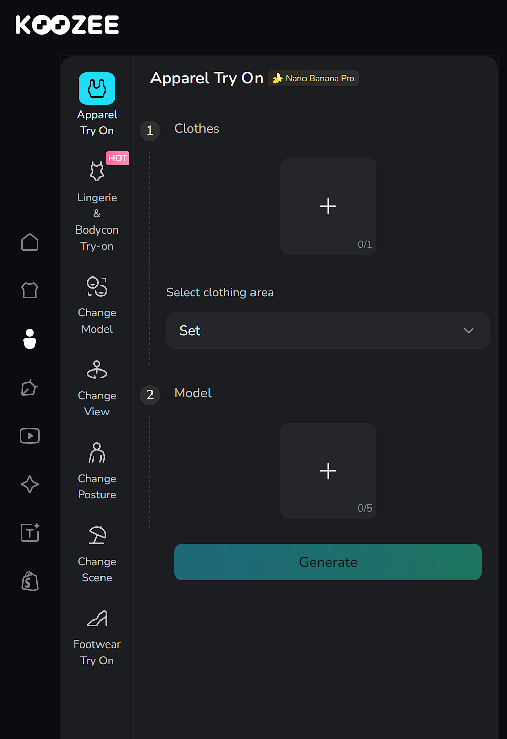 Select the Apparel Try-On feature