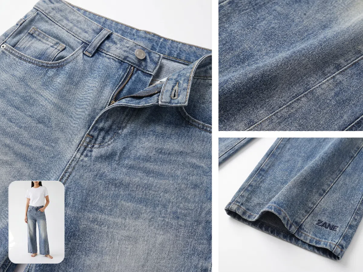 Creating hem, zipper, and fabric close-up shots from an existing clothing product photo