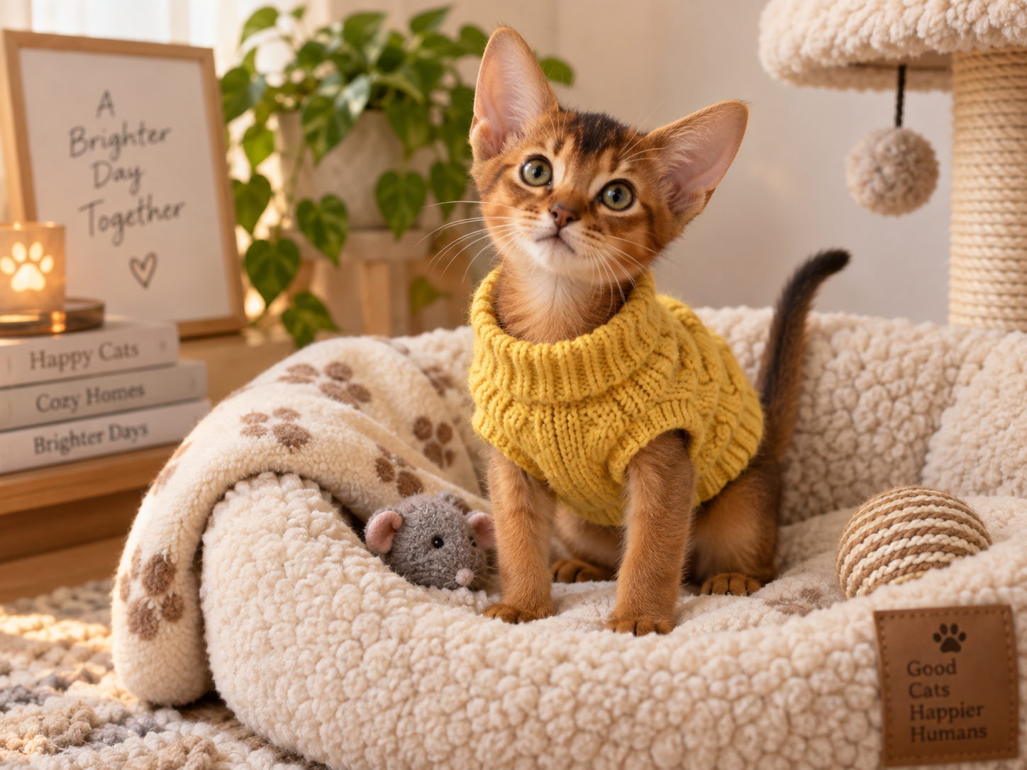 Mit AI Pet Clothes Changer erstelltes Ergebnis aus einem Haustierfoto und einem Kleidungsreferenzbild