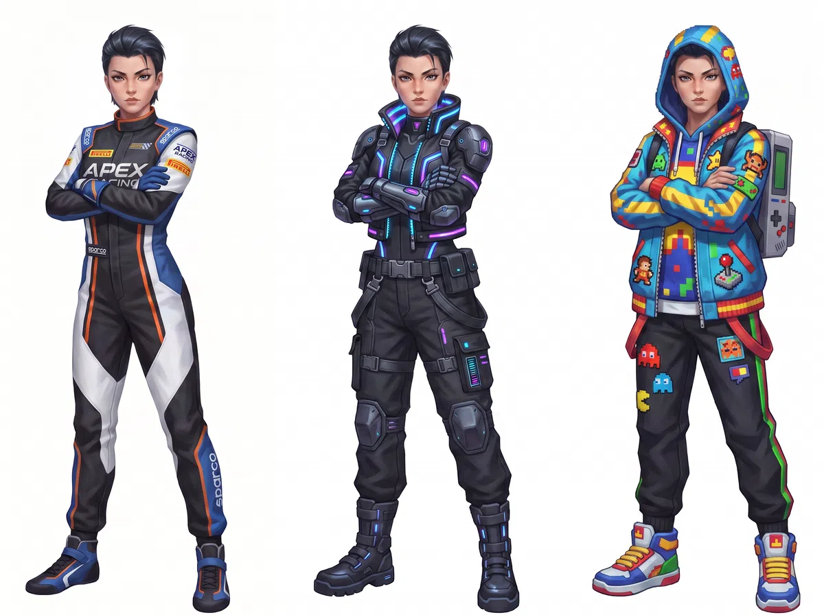 Prueba de ropa anime con diferentes estilos usando IA