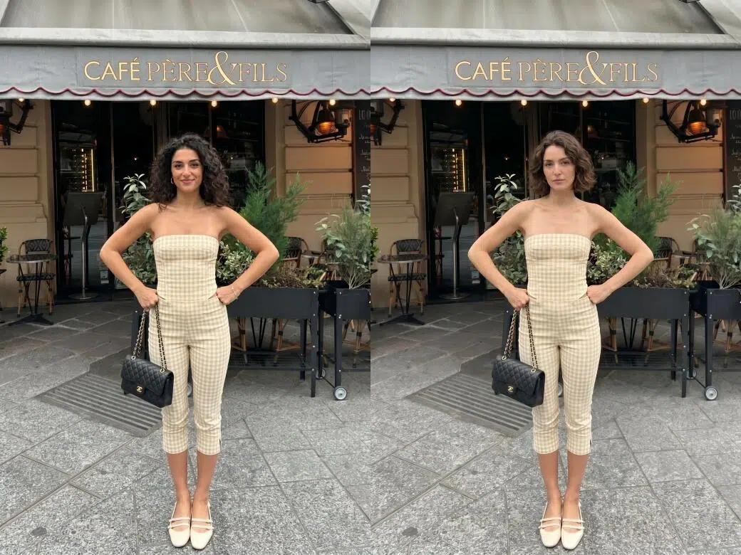 Clothing stays unchanged before and after AI model swap in KOOZEE