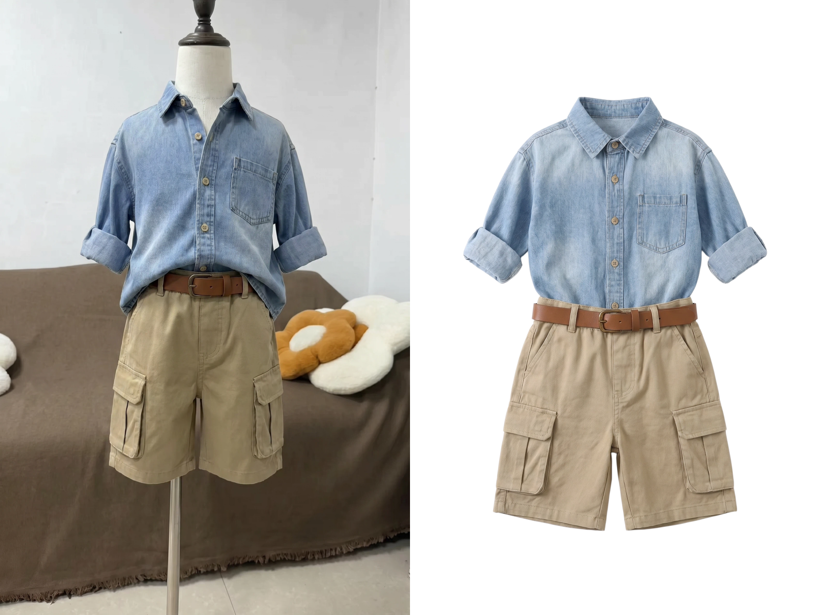 KOOZEE detects clothing and preserves collar, sleeve, and strap details when removing the background
