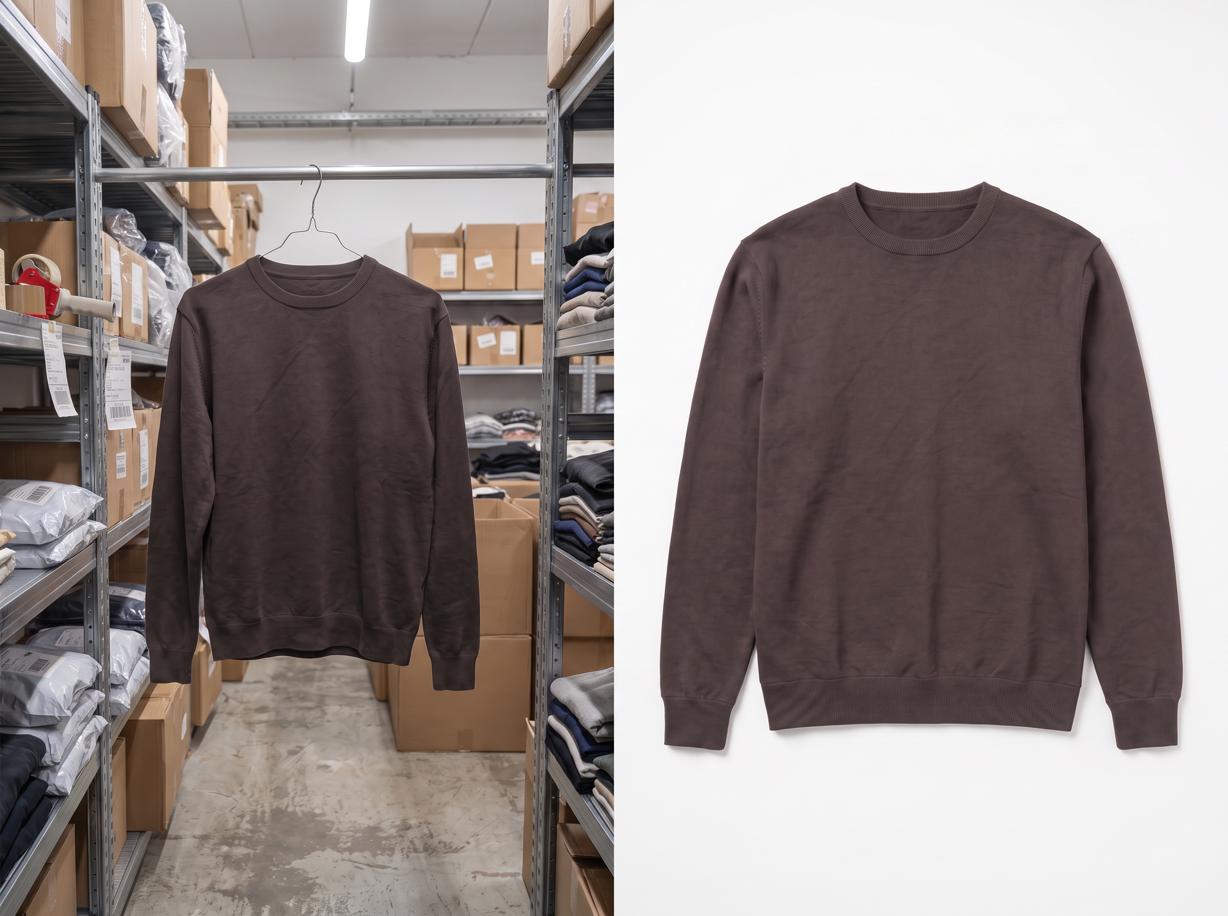 Extrae ropa de una foto de almacén