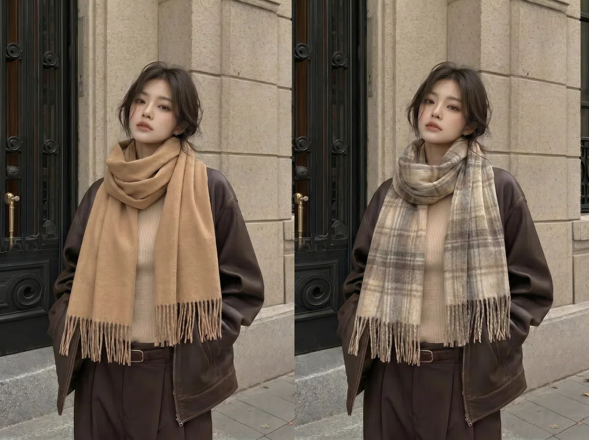 AI clothes changer realistic fabric fit โ natural neckline, sleeve, and waist alignment on a model photo