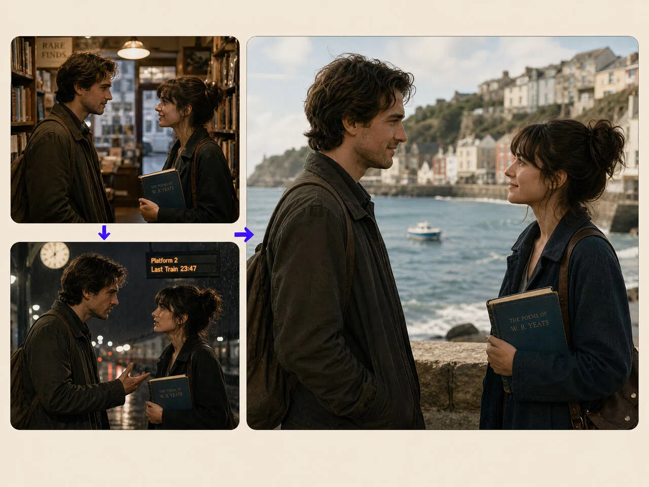 AI scene generator coastal romance sequence