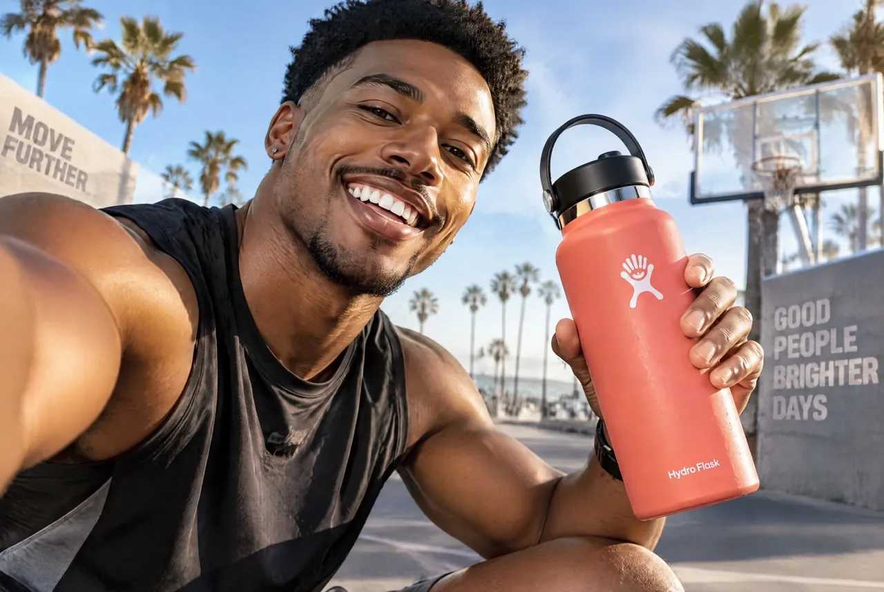 man holding a insulated bottle