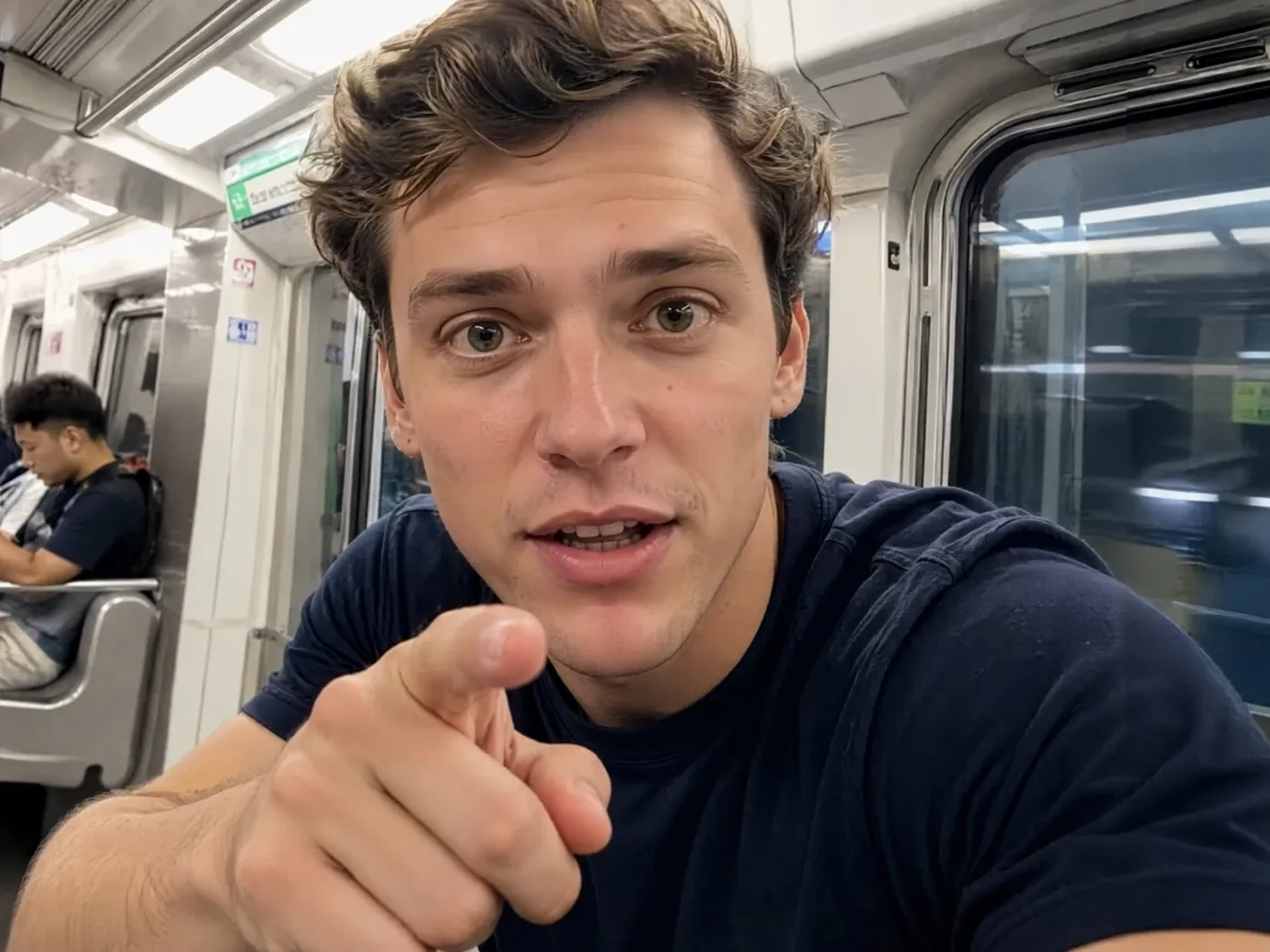 man talking on the subway