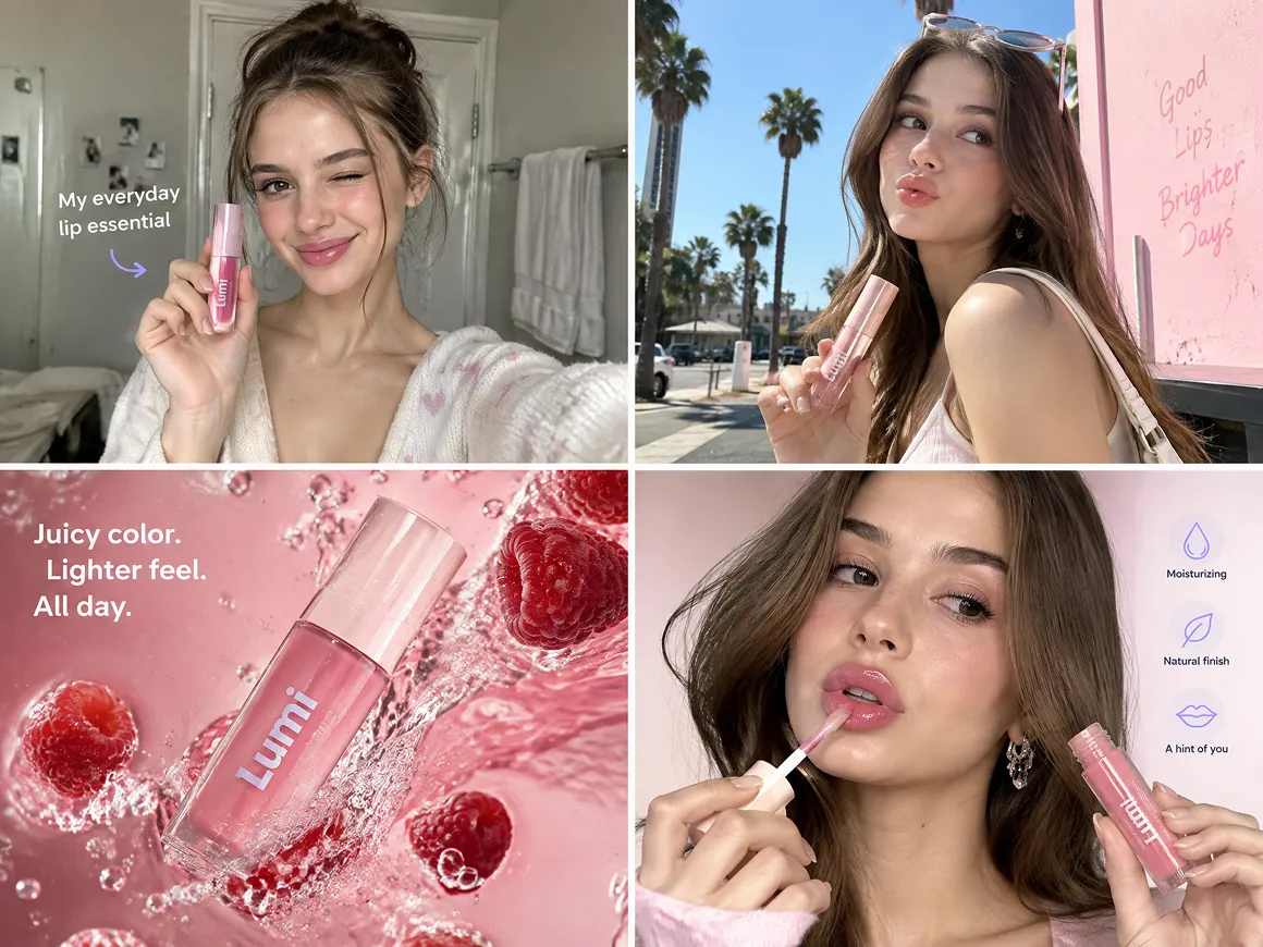 RoboNeo AI Lumi Lip Gloss Product Ad