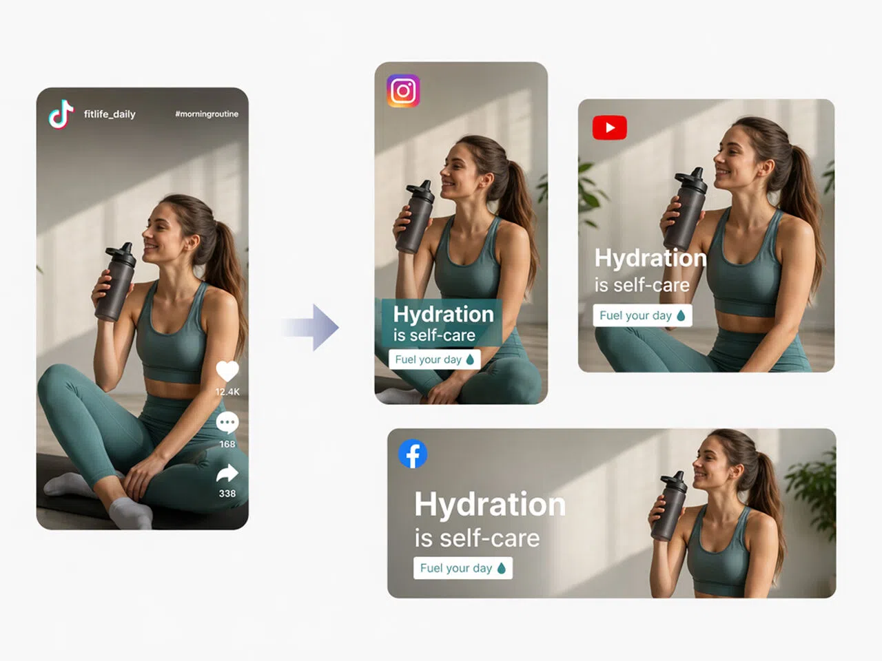 TikTok video adapted for multiple social platforms