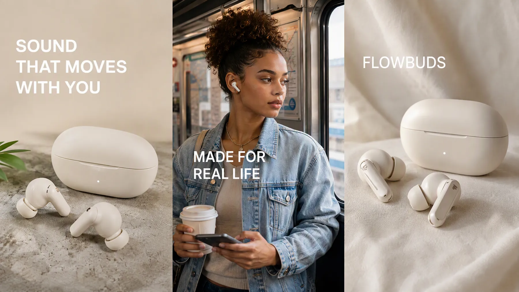 Flowbuds wireless earbuds for everyday commuting