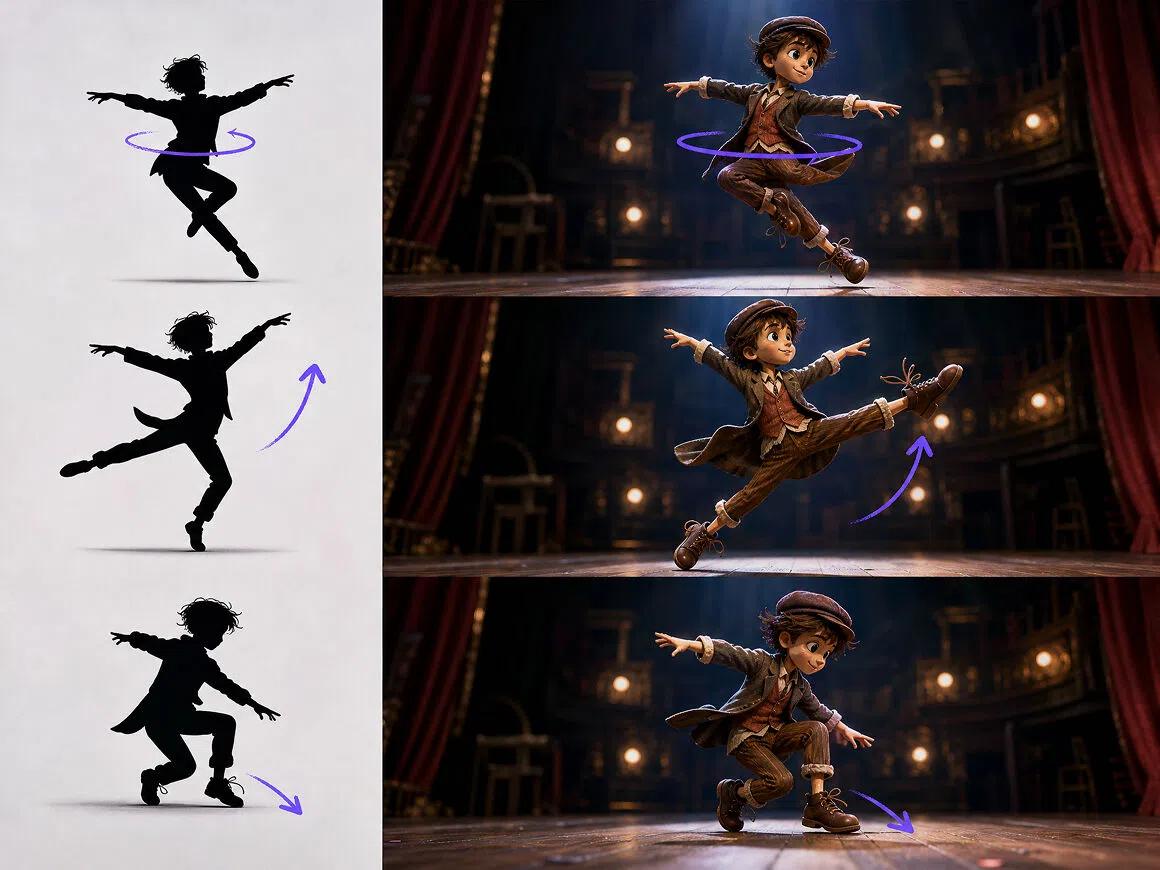 AI motion scene generator for character animation