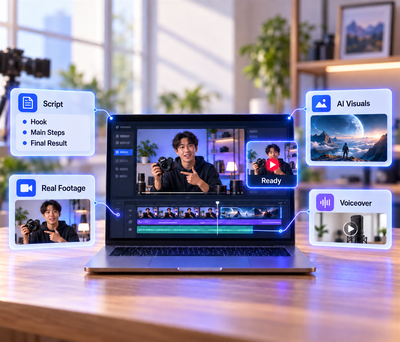 AI workflow for creating a YouTube video