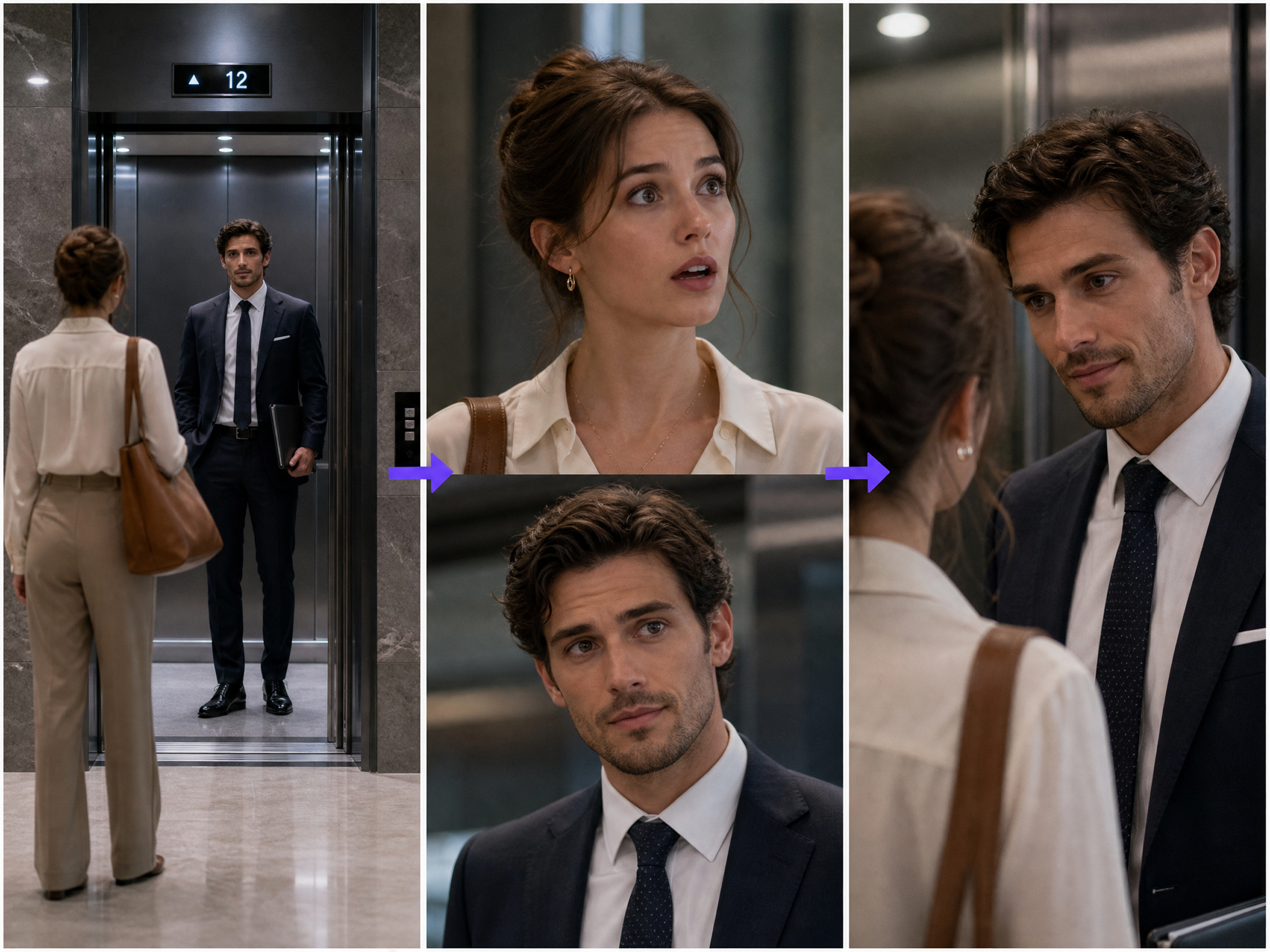 AI scene generator elevator story sequence