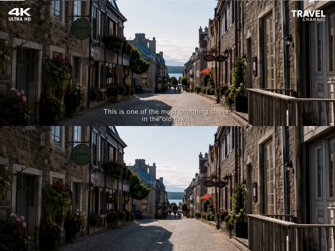 Video text and logo watermark removal comparison
