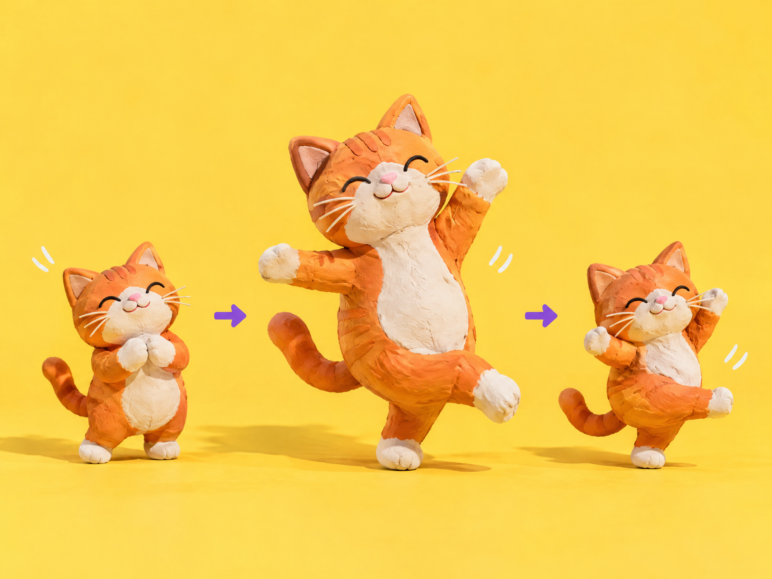 RoboNeo AI animation generator clay cat dance