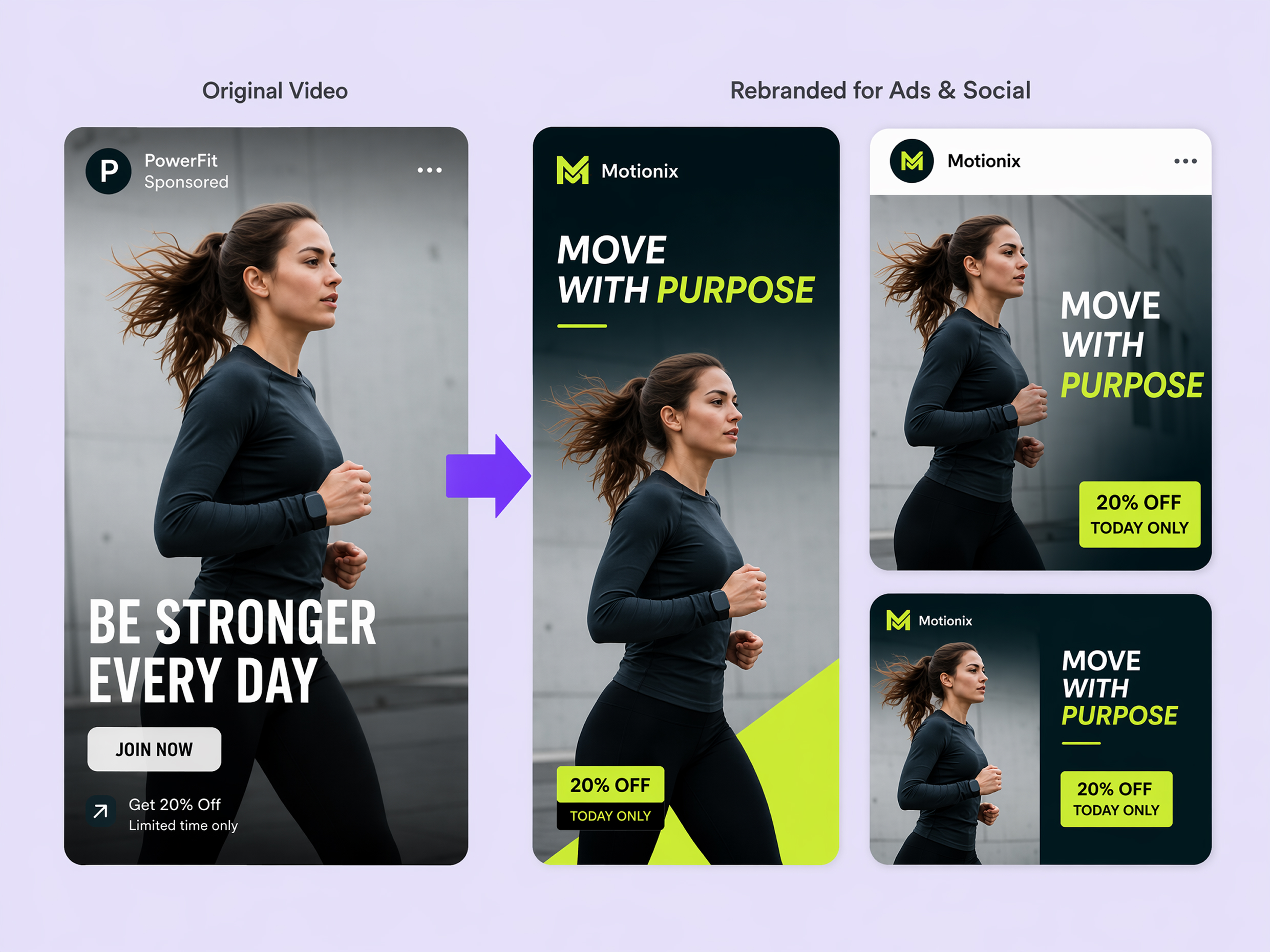 Original video rebranded for ads and social media