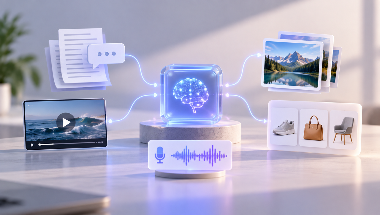 AI model for text image video and audio
