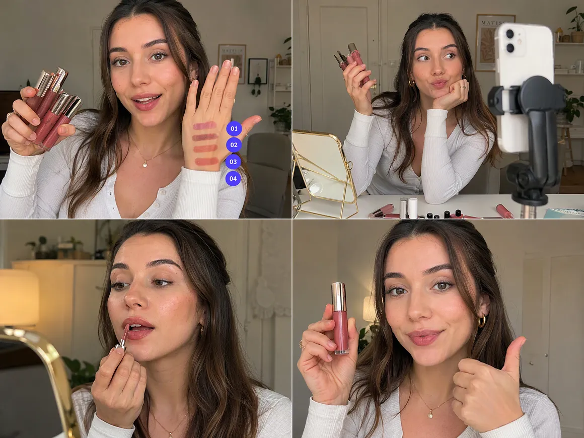 RoboNeo AI Lip Gloss Makeup Tutorial Video