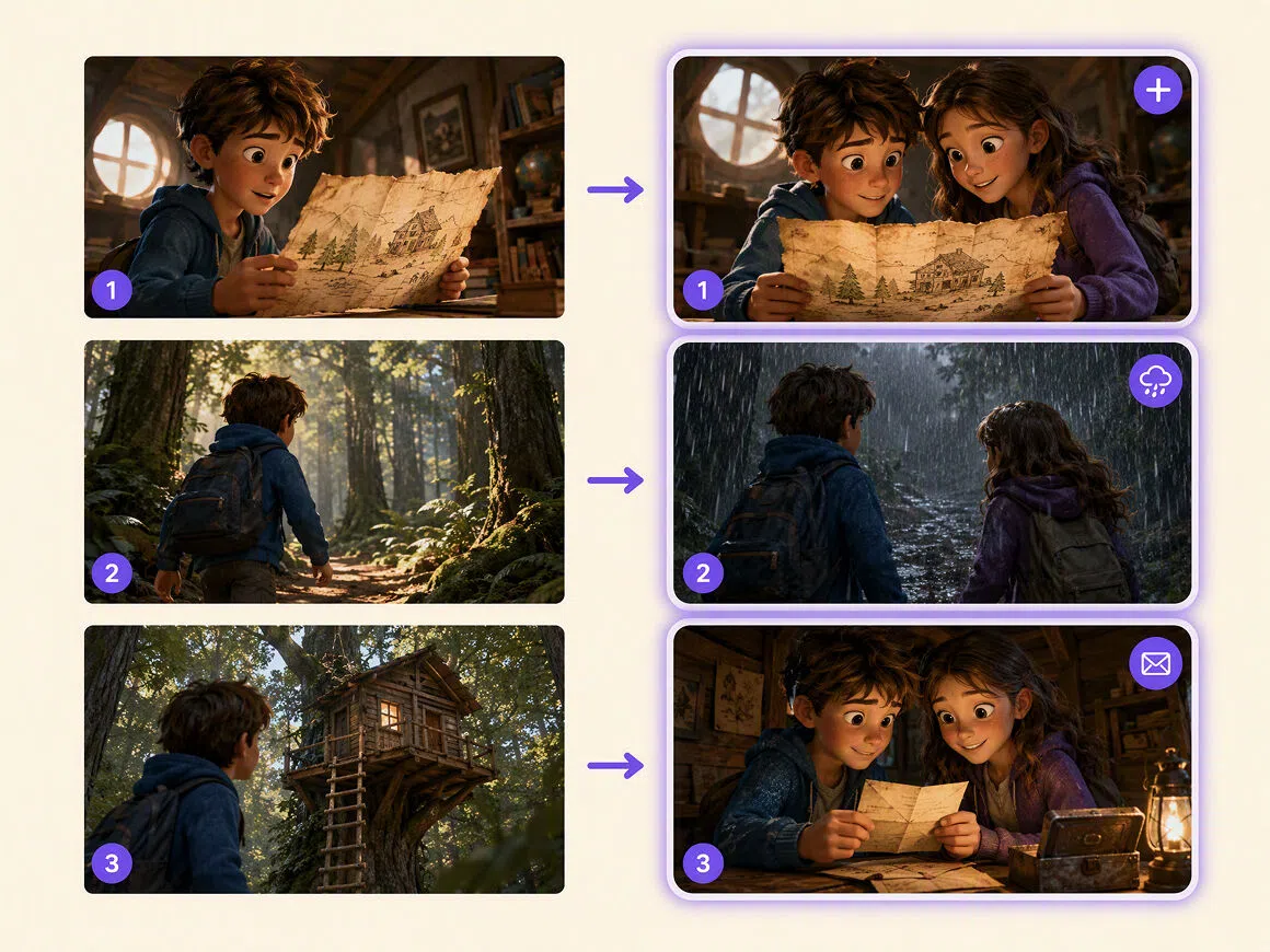 AI scene generator kids adventure storyboard