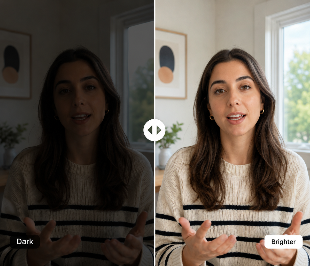Photo brightener tool before after comparison