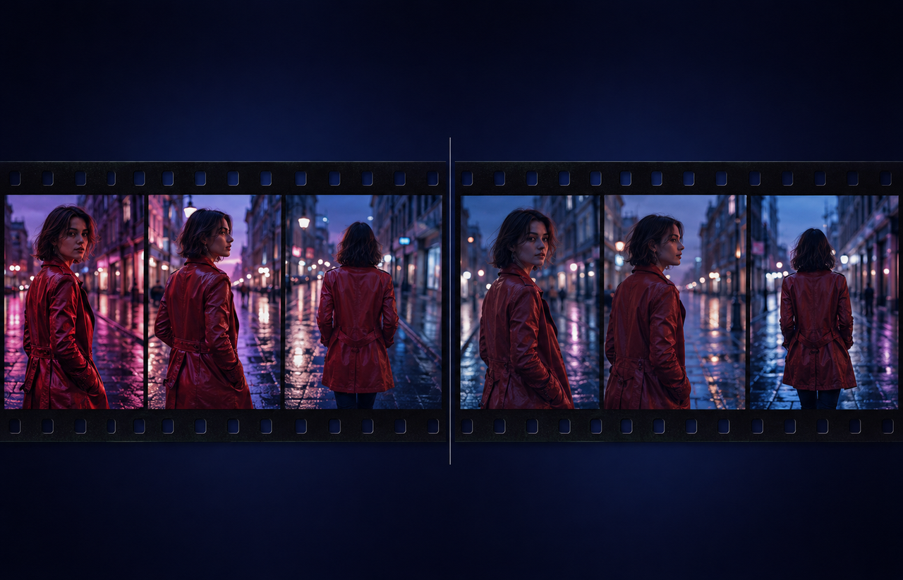 Side-by-side AI video motion comparison