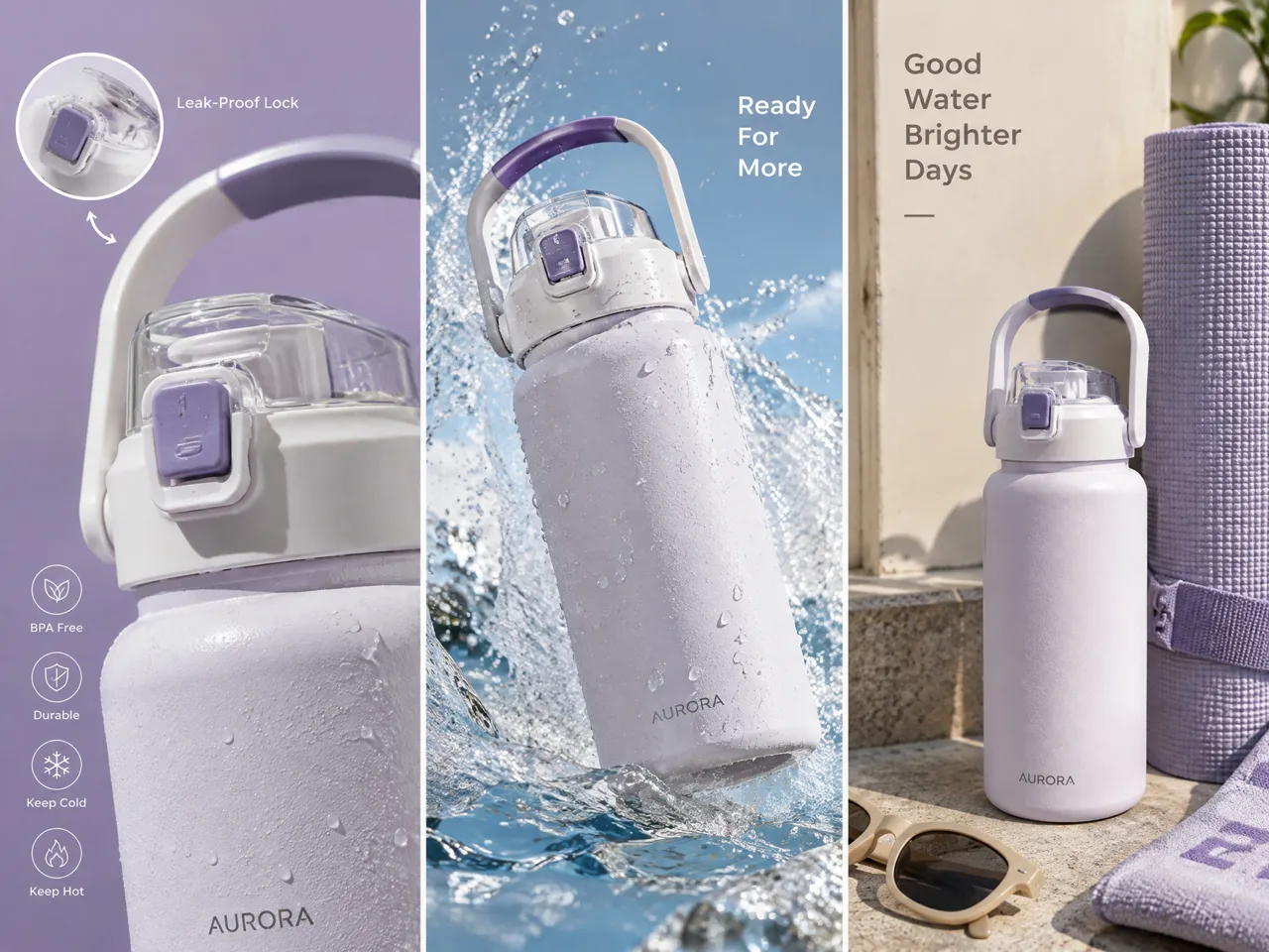 RoboNeo AI Aurora Water Bottle Product Ad