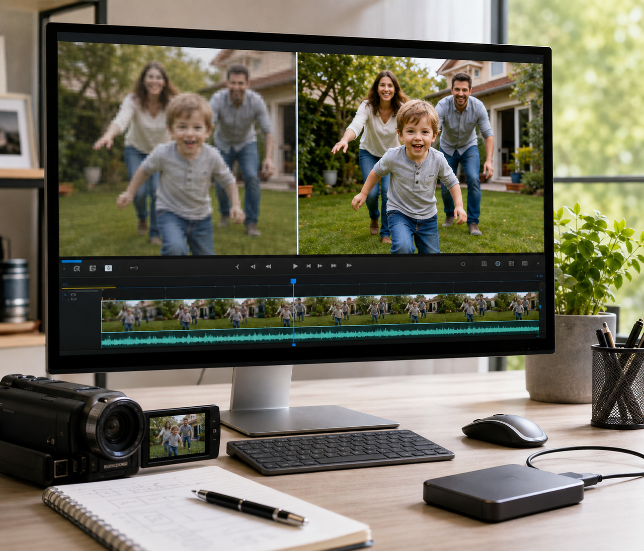 RoboNeo AI Video Enhancer for motion blur