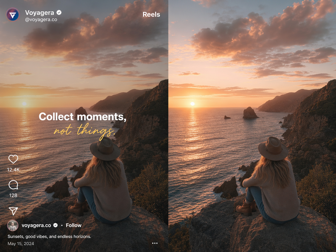 Instagram Reels overlay removal comparison