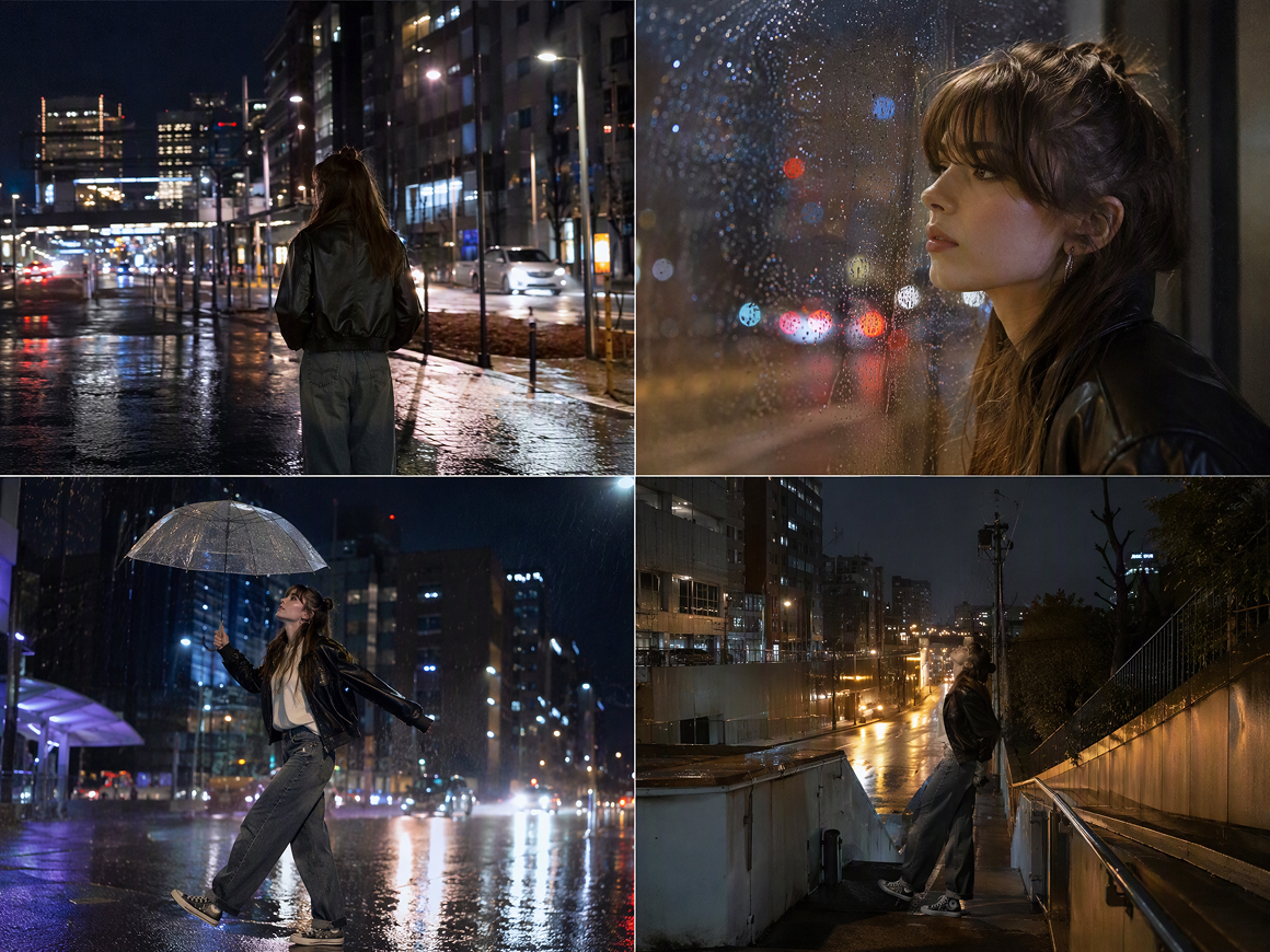 RoboNeo AI video generator rainy night scenes