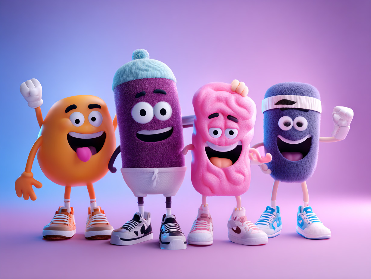 Viral social media marketing ad featuring an AI-generated anime brand mascot.